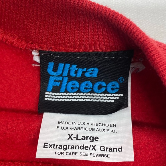 Vintage Ultra Fleece Blank Crewneck Sweatshirt Red Size Xl Made In USA - Picture 2 of 5